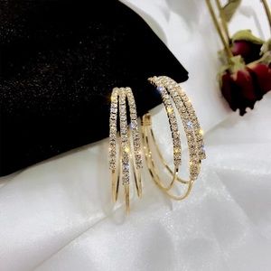 New 18k gold plated Shiny Circle Hoop Earrings Large Round Earrings for Women